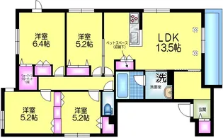 マリンハイツ北【3階】の間取り