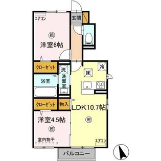 カーサソレイユII【1階】の間取り