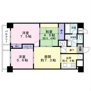 サンビューハイツ代々木【1階】の間取り