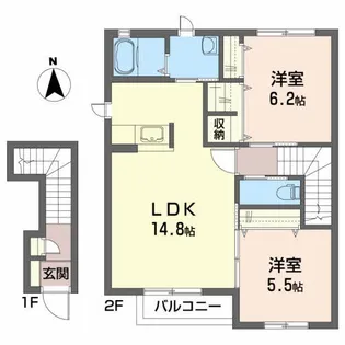 シャーメゾンAzzuri C棟【2階】の間取り