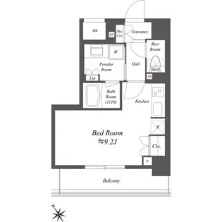 レジデンシャル目黒【6階】の間取り