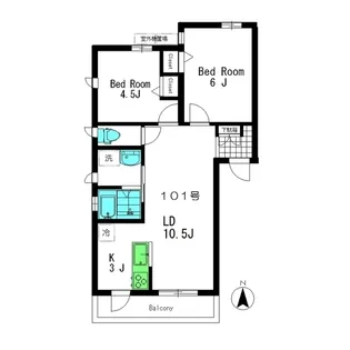 ヴイラ久が原【1階】の間取り