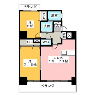 Flos北山王【4階】の間取り