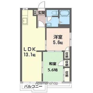 カサベルデ・宗II【2階】の間取り