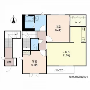 メゾンド・カメリアB棟【2階】の間取り