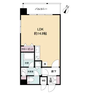 ケーディーエックスレジデンス三宮【12階】の間取り