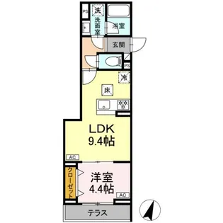 セレスティア中央 II【1階】の間取り