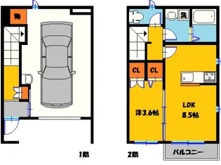 プレミアムガレージ吉野【2階】の間取り