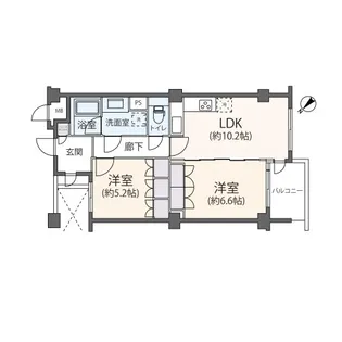 カスタネア栗平【7階】の間取り