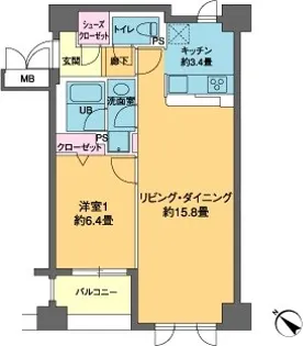 カスタリア茅場町【6階】の間取り