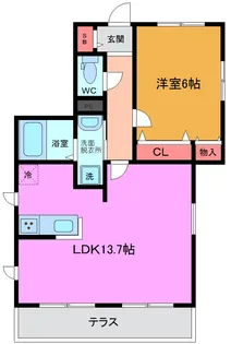 ボヌール【1階】の間取り