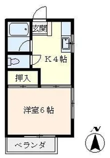 朝比奈ハイツ【2階】の間取り