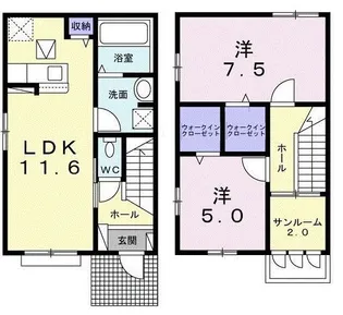 クーデール【1階】の間取り