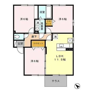 セジュールポムABC【1階】の間取り