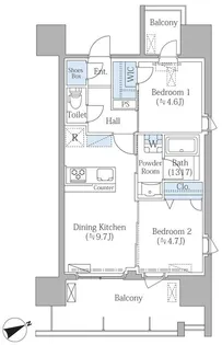 PRIME SQUAREIII【11階】の間取り