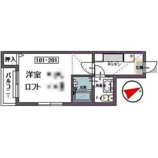 Claudia愛宕橋【1階】の間取り