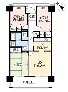 URアーベインルネス長者町【10階】の間取り