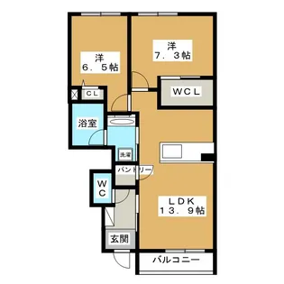 アヴニール【1階】の間取り