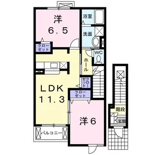 グランド-ルET H【2階】の間取り