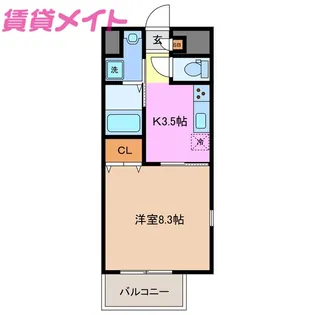 K Smart SHIROKO【3階】の間取り