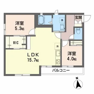 シャンティー A棟【2階】の間取り