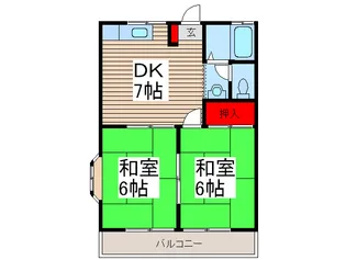 美智ハイツ【2階】の間取り