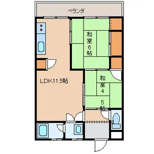 山科ハイツ【3階】の間取り