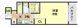 QCフラット北堀江【6階】の間取り