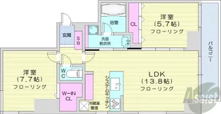 ドエル札幌アクシア【10階】の間取り