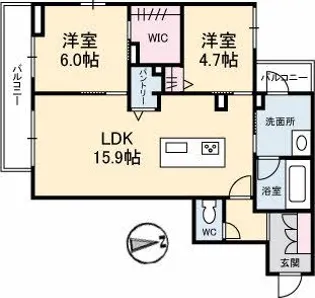 グランドソレイユ A棟【3階】の間取り