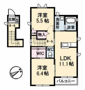 ヴァン・ベール B棟【2階】の間取り