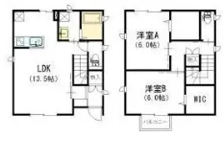 エクレール多田【1階】の間取り
