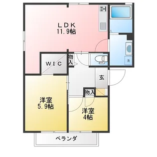 ディアスストリート C【2階】の間取り