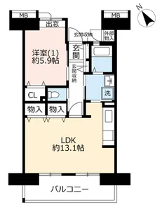 URコンフォール鶴瀬【9階】の間取り
