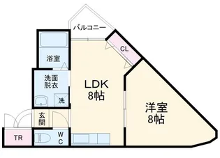 クリスタルビュー豊中南【2階】の間取り