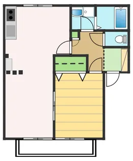 ハイツ北小松 1【1階】の間取り