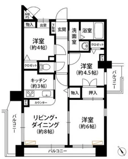 セザール第二月島【2階】の間取り