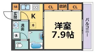 甲子園マンション【2階】の間取り