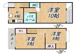下富野ビル(2F-3F)の間取り