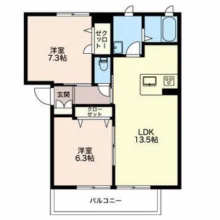 パルテンツァKOUYA【3階】の間取り