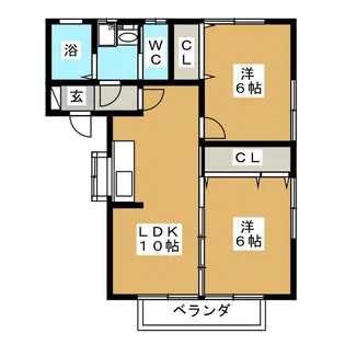 ハイツオクツB【2階】の間取り