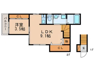 ステ-ジ魚住III【2階】の間取り