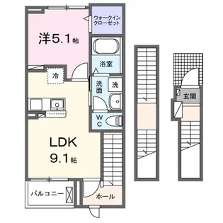アメニティせせら【3階】の間取り