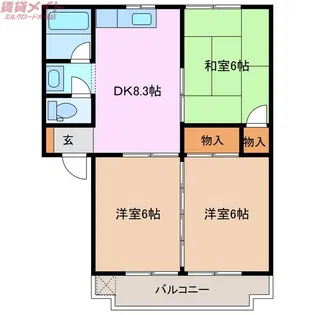 クイーンズヴィレッジ【3階】の間取り