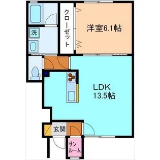 オレンジコート【1階】の間取り