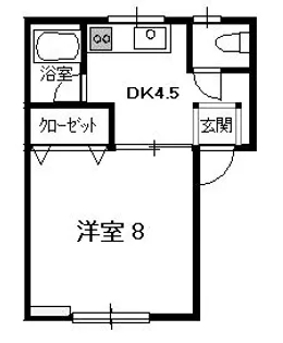 青森県弘前市大字茂森町【アパート】の間取り