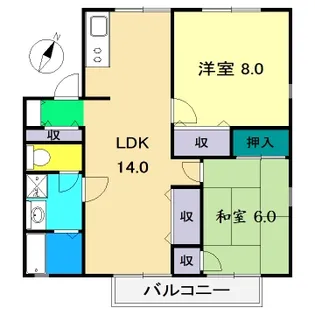 パークサイドアサヒ【1階】の間取り