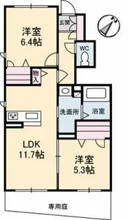 シャーメゾンソルテB【1階】の間取り