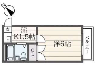 山手グリーンハウスI【1階】の間取り
