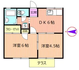 ツインハイツV【1階】の間取り